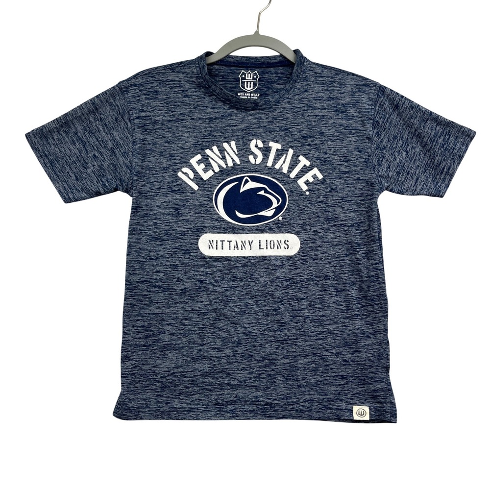 Penn State PSU Nittany Lions T Shirt Boys M 10/12‎ Blue Heather Short Sleeve Tee